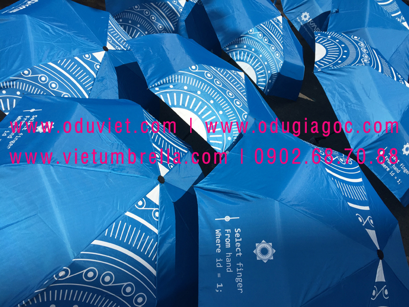 xưởng sản xuất ô dù cầm tay in logo quảng cáo